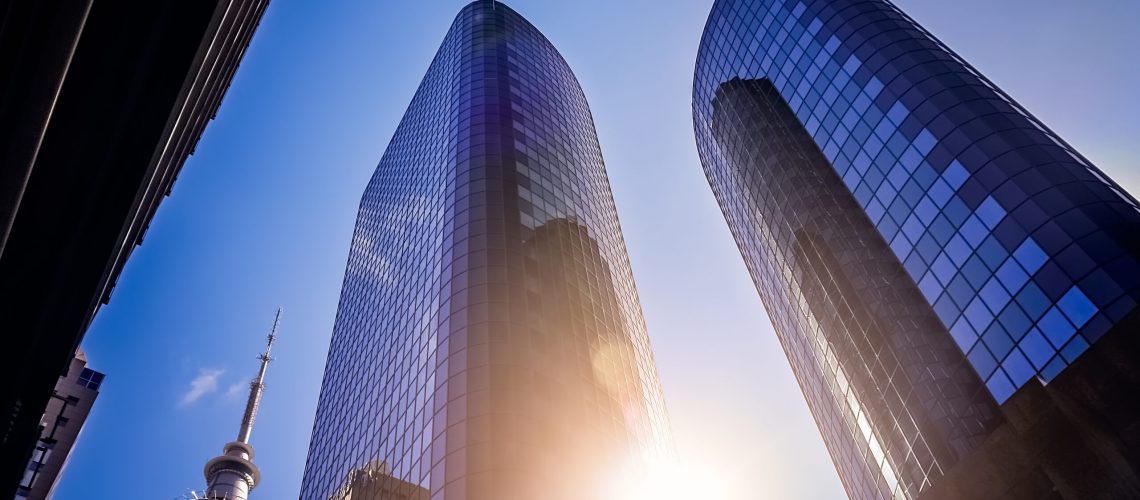 Business buildings in the centre of Auckland, New Zealand